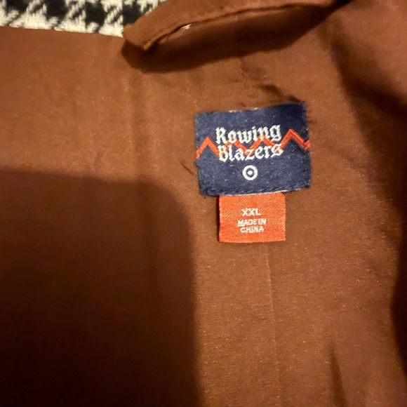 Rowing Blazers Patchwork Tweed Sport Coat Blazer XXL 44R Wool Brown Plaid - Picture 3 of 10